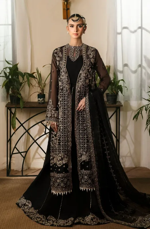 Eleshia Zarin Wedding Formals 24 Black Raw Silk – view 1 – Poshaq