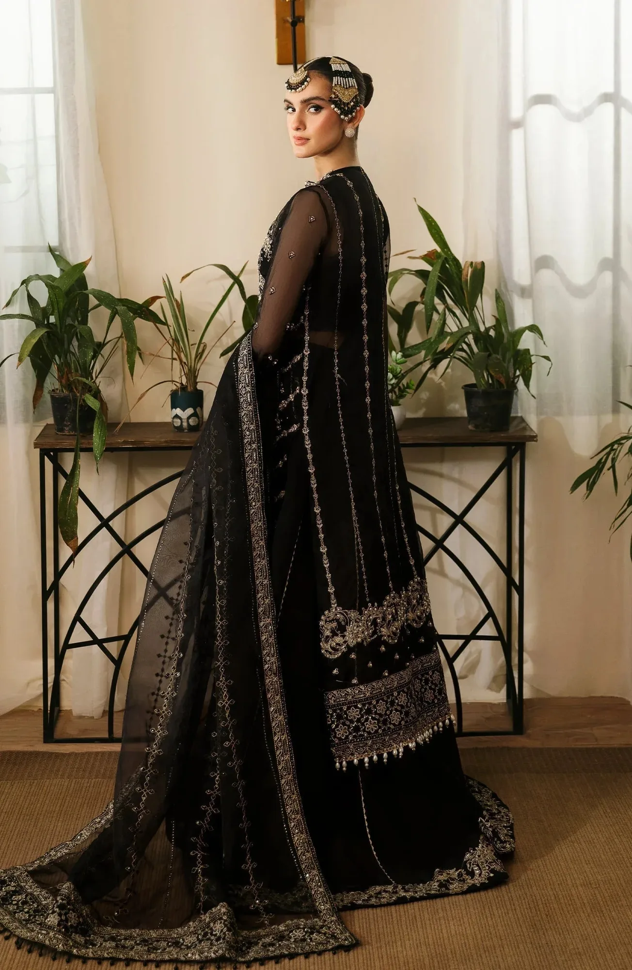 Eleshia Zarin Wedding Formals 24 Black Raw Silk – view 2 – Poshaq