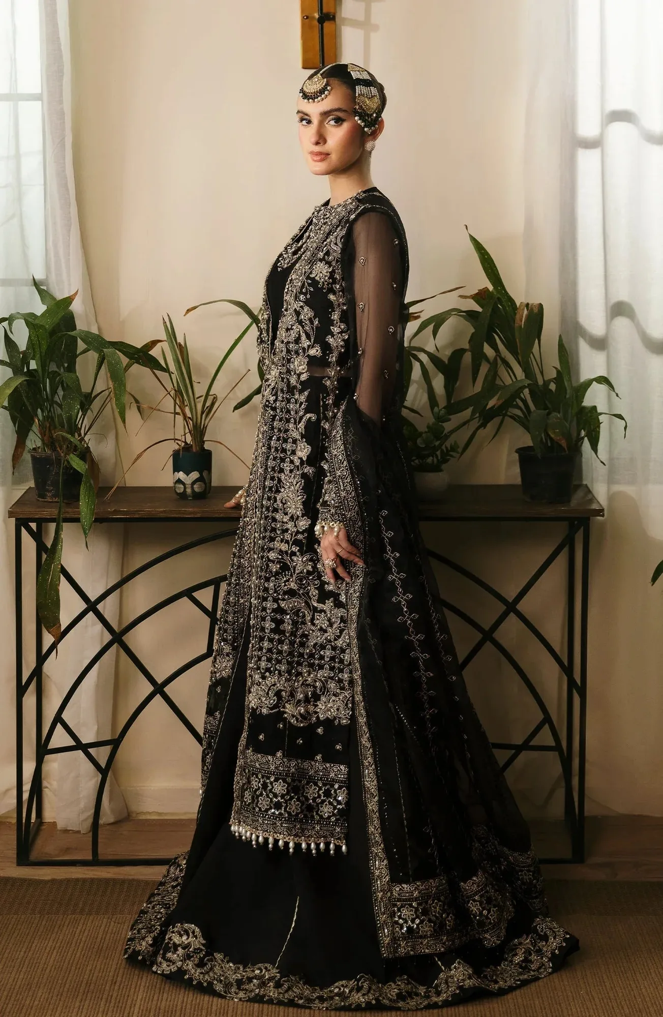 Eleshia Zarin Wedding Formals 24 Black Raw Silk – view 3 – Poshaq