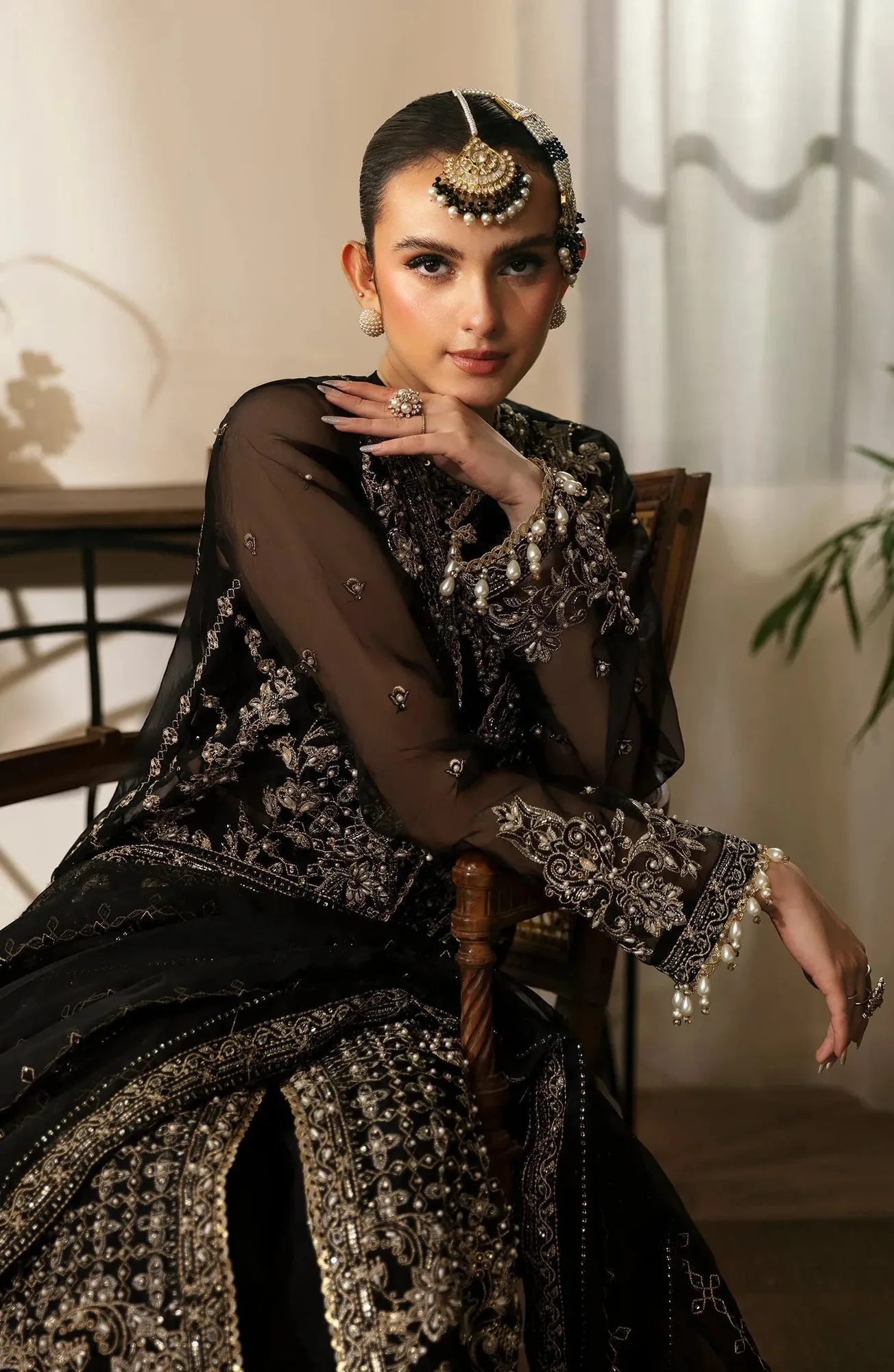 Eleshia Zarin Wedding Formals 24 Black Raw Silk – view 4 – Poshaq