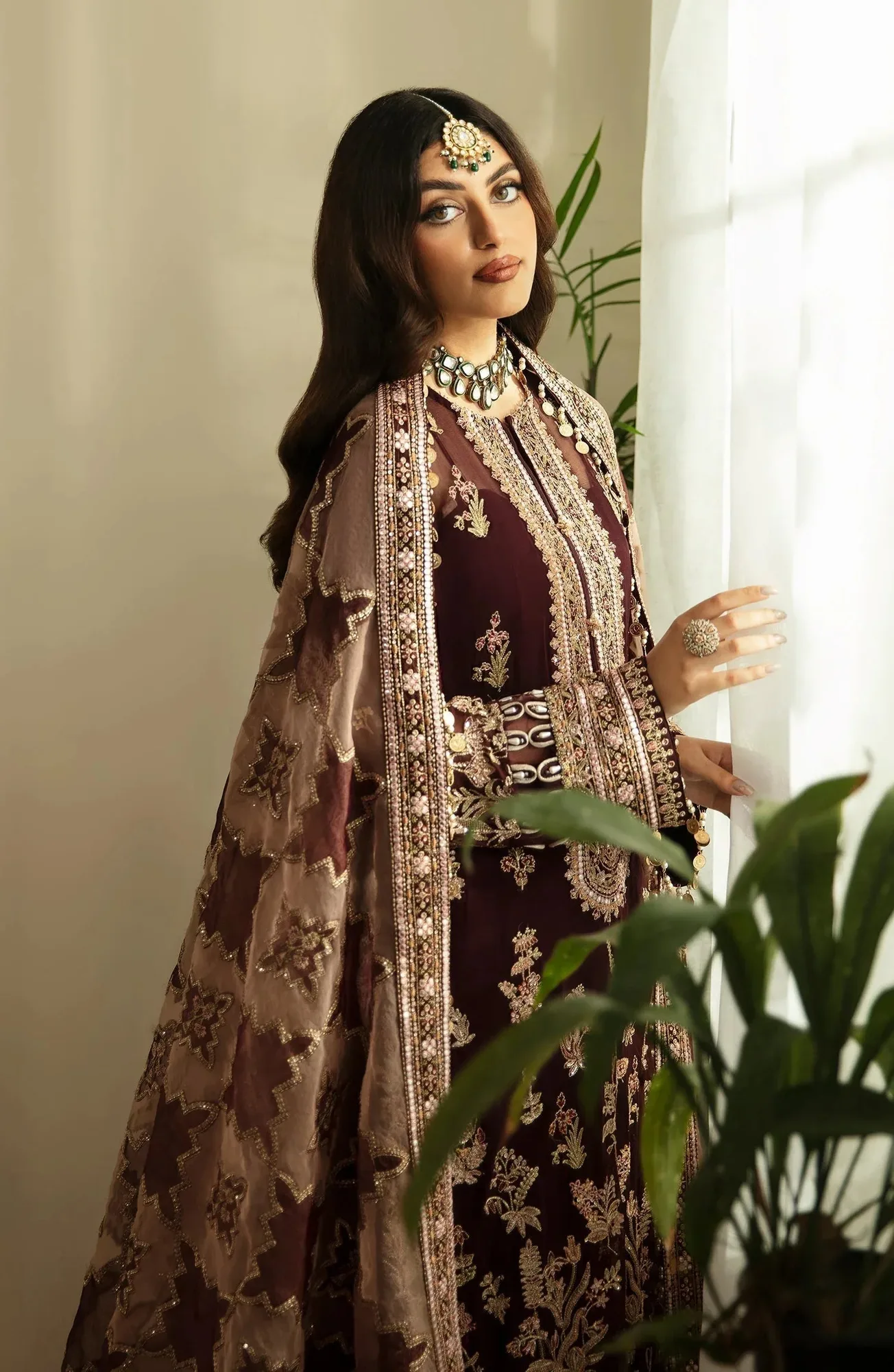 Eleshia Zarin Wedding Formals 24 Dark Brown Raw Silk – view 5 – Poshaq