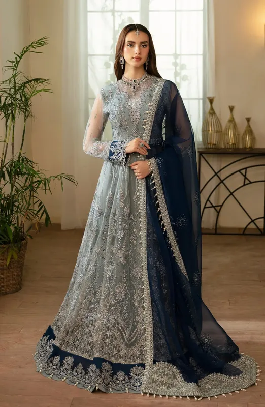 Eleshia Zarin Wedding Formals 24 Light Gray Raw Silk – view 1 – Poshaq