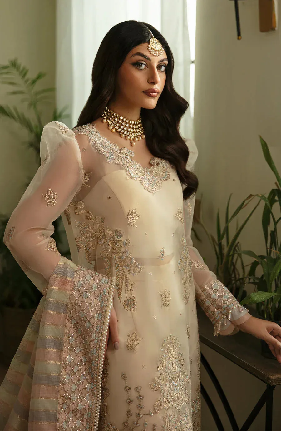 Eleshia Zarin Wedding Formals 24 Ivory Raw Silk – view 3 – Poshaq