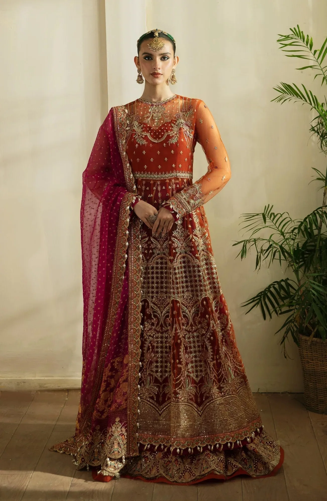 Eleshia Zarin Wedding Formals 24 Rust Raw Silk – view 1 – Poshaq