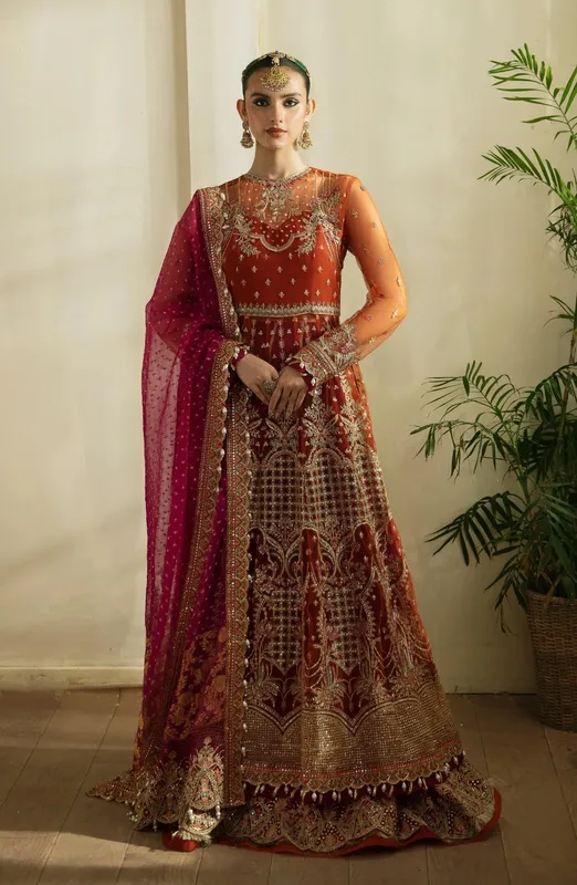 Eleshia Zarin Wedding Formals 24 Rust Raw Silk – view 1 – Poshaq