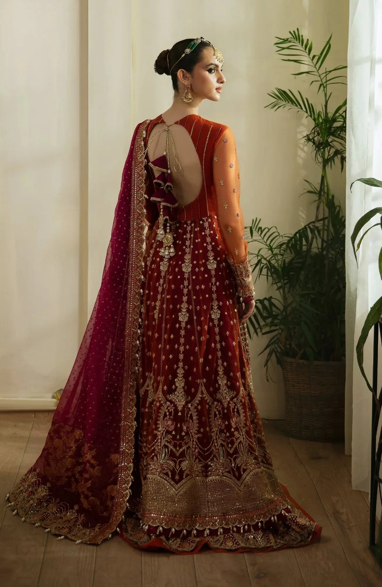 Eleshia Zarin Wedding Formals 24 Rust Raw Silk – view 2 – Poshaq