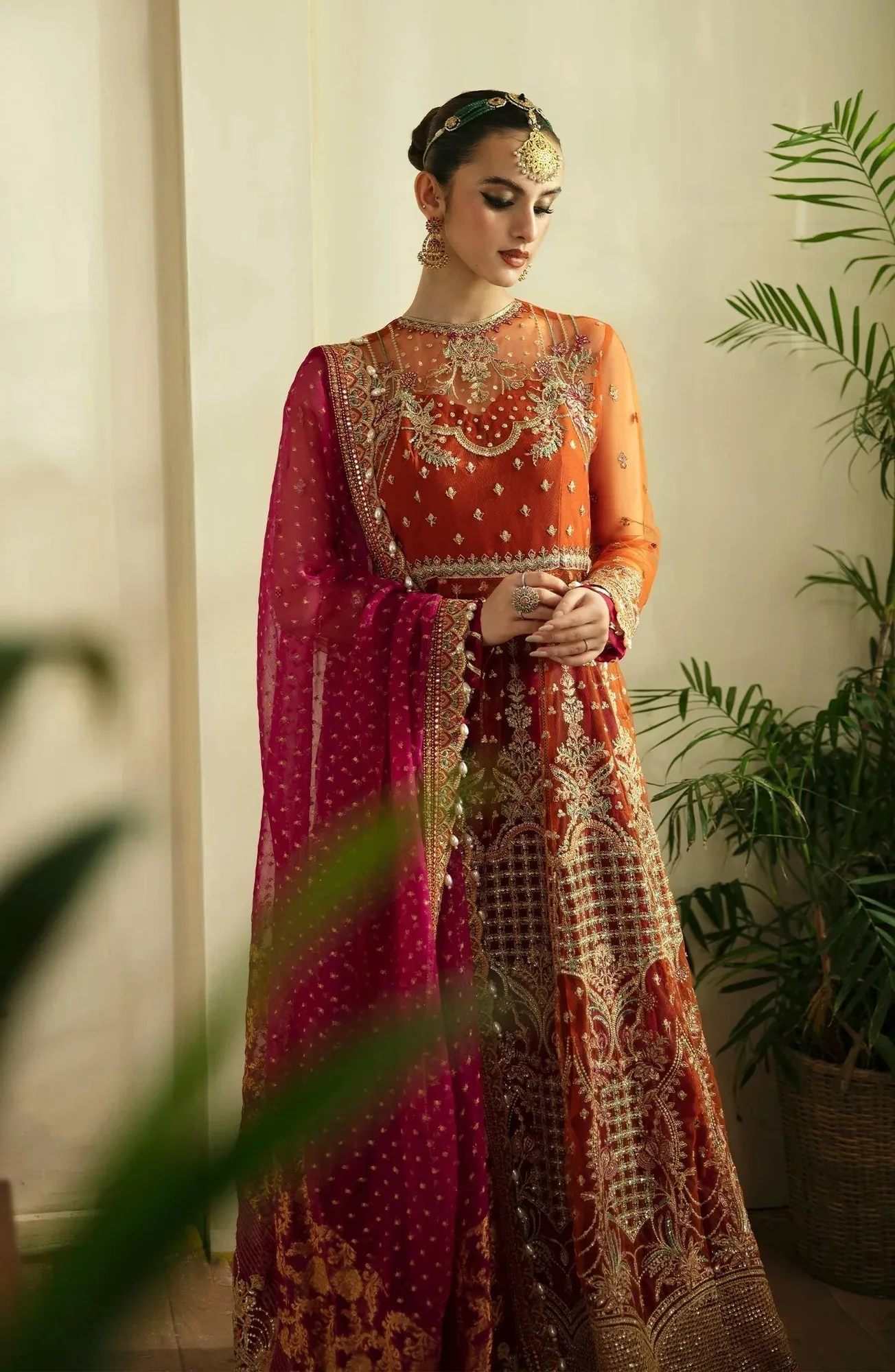 Eleshia Zarin Wedding Formals 24 Rust Raw Silk – view 4 – Poshaq
