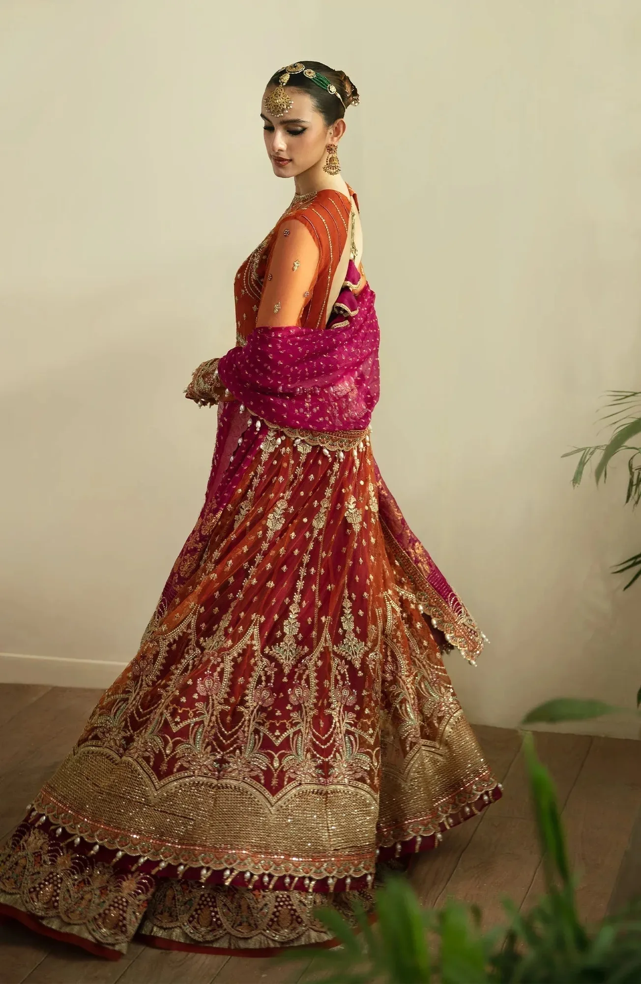 Eleshia Zarin Wedding Formals 24 Rust Raw Silk – view 5 – Poshaq