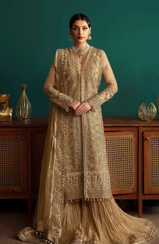 Eleshia Zarin Wedding Formals 24 Beige Raw Silk – view 1 – Poshaq