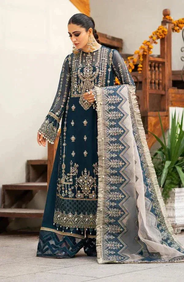 Eleshia Zarin Wedding Formals 23 Teal Raw Silk – view 2 – Poshaq