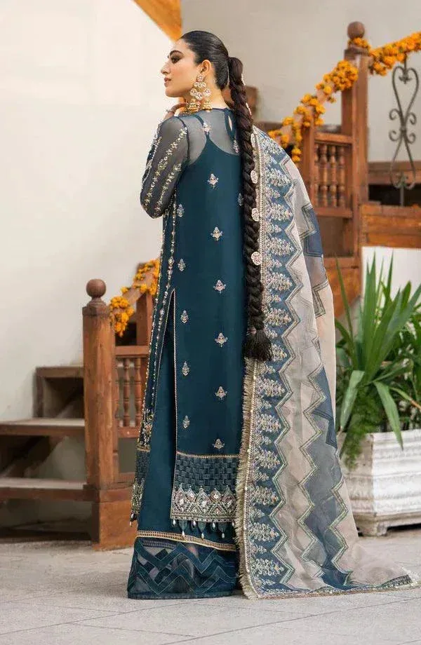 Eleshia Zarin Wedding Formals 23 Teal Raw Silk – view 3 – Poshaq