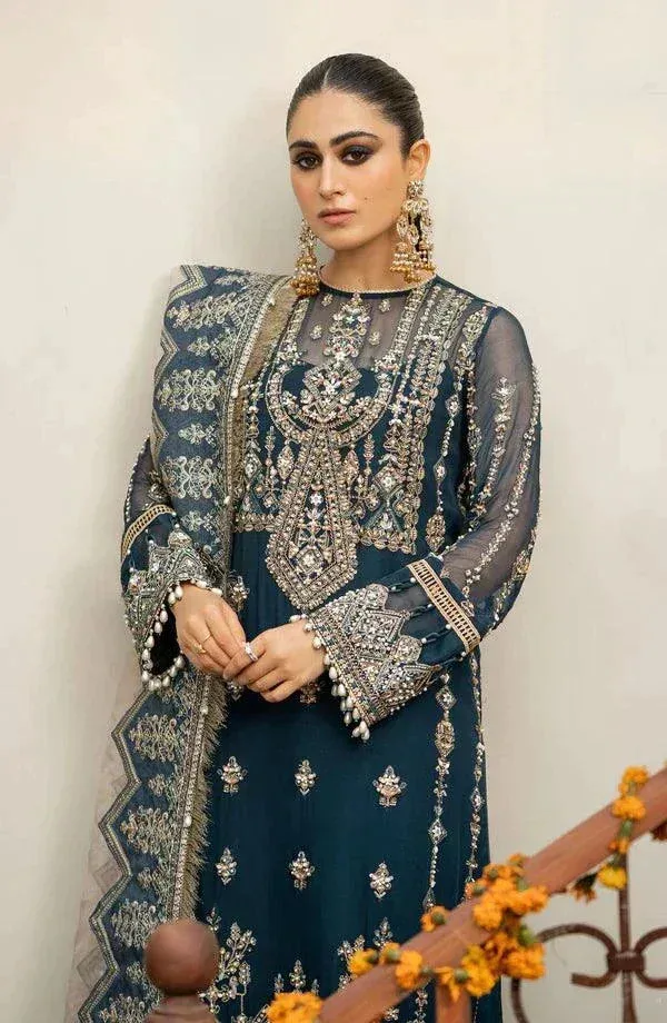 Eleshia Zarin Wedding Formals 23 Teal Raw Silk – view 4 – Poshaq