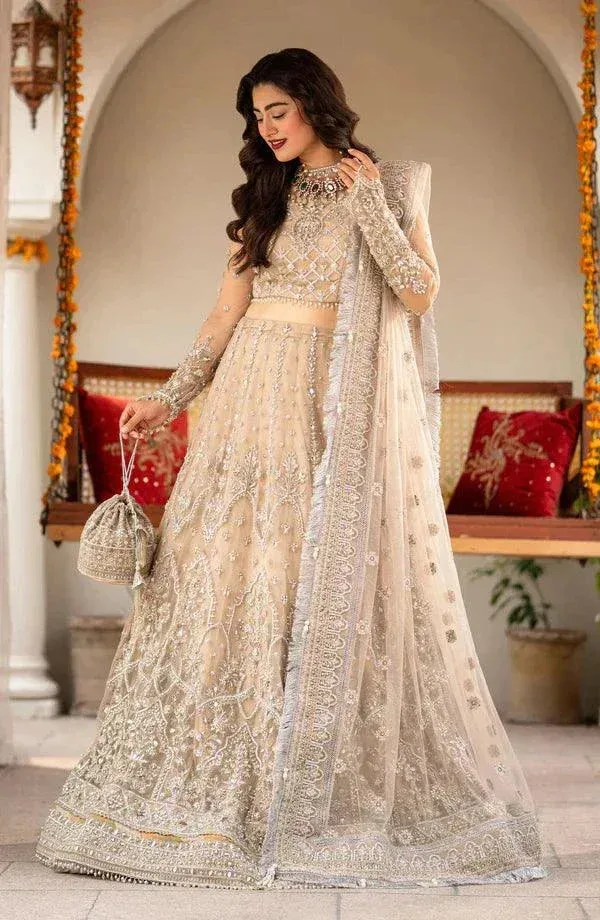 Eleshia Zarin Wedding Formals 23 Beige Raw Silk – view 1 – Poshaq
