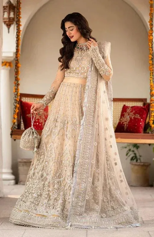 Eleshia Zarin Wedding Formals 23 Beige Raw Silk – view 1 – Poshaq