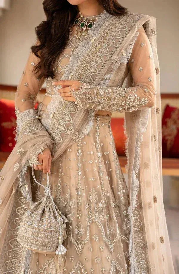 Eleshia Zarin Wedding Formals 23 Beige Raw Silk – view 2 – Poshaq