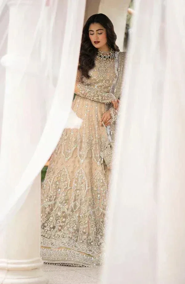 Eleshia Zarin Wedding Formals 23 Beige Raw Silk – view 4 – Poshaq