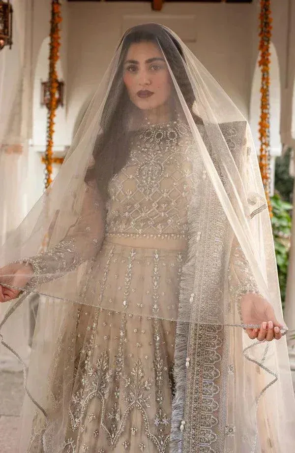 Eleshia Zarin Wedding Formals 23 Beige Raw Silk – view 5 – Poshaq