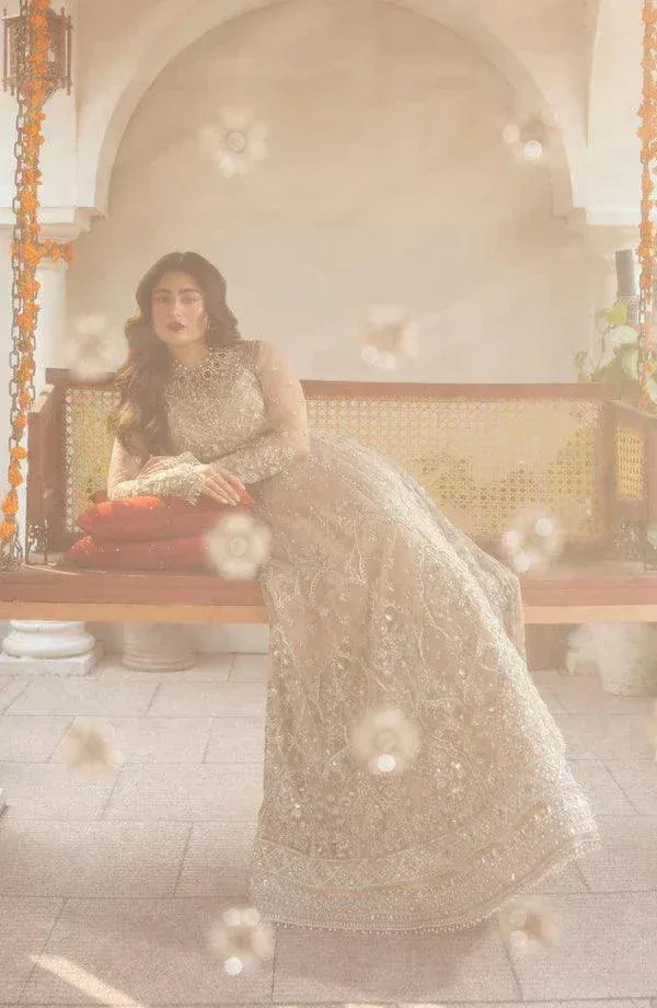 Eleshia Zarin Wedding Formals 23 Beige Raw Silk – view 8 – Poshaq