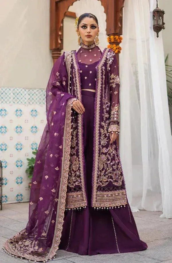 Eleshia Zarin Wedding Formals 23 Purple Raw Silk – view 1 – Poshaq