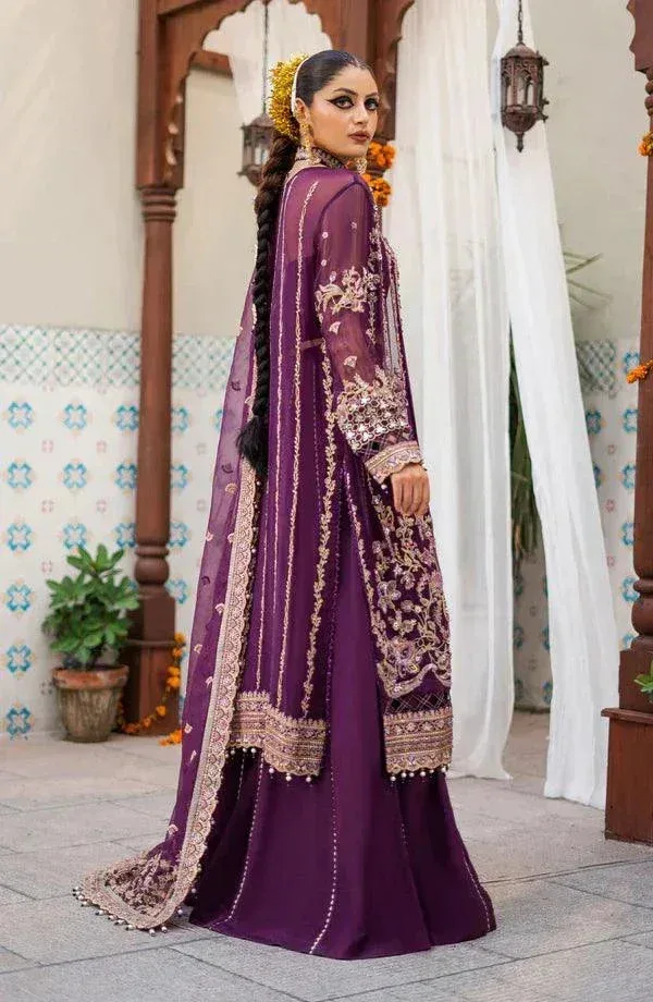 Eleshia Zarin Wedding Formals 23 Purple Raw Silk – view 2 – Poshaq