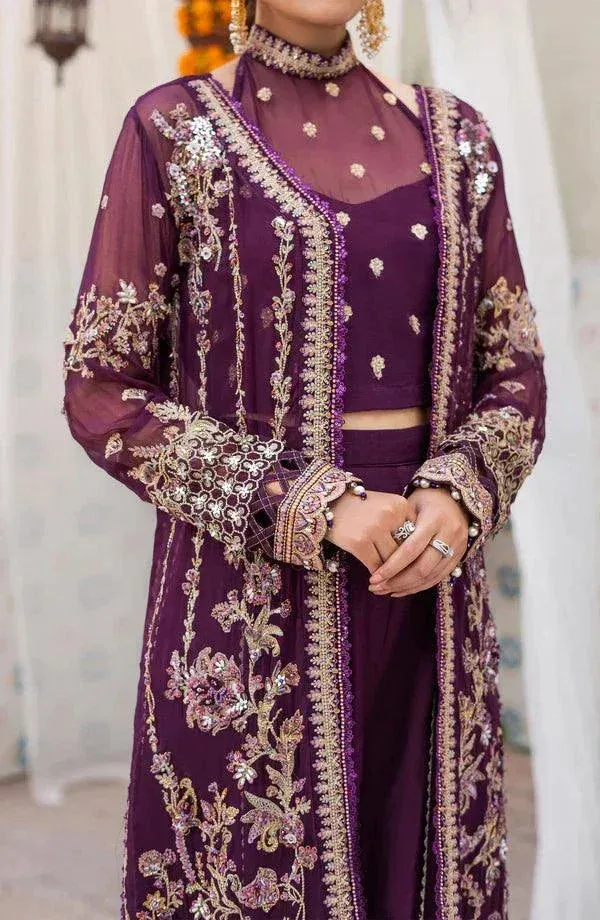 Eleshia Zarin Wedding Formals 23 Purple Raw Silk – view 4 – Poshaq