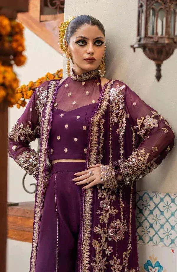 Eleshia Zarin Wedding Formals 23 Purple Raw Silk – view 6 – Poshaq