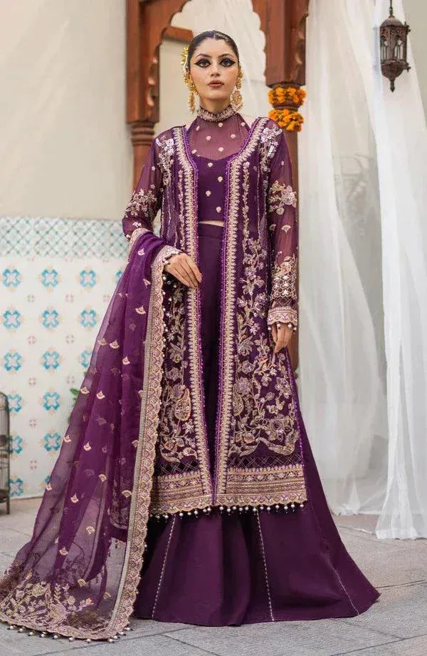 Eleshia Zarin Wedding Formals 23 Purple Raw Silk – view 7 – Poshaq