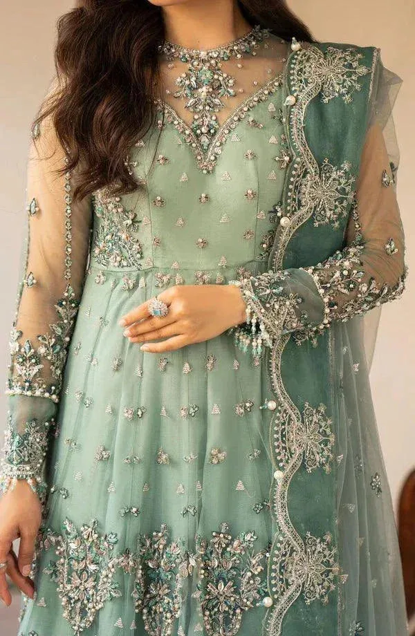 Eleshia Zarin Wedding Formals 23 Green Raw Silk – view 2 – Poshaq
