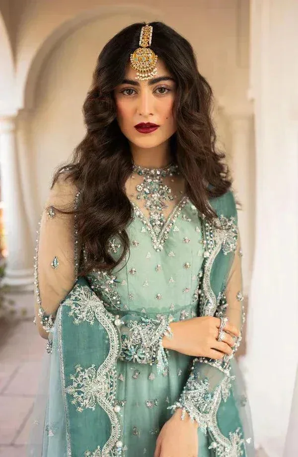 Eleshia Zarin Wedding Formals 23 Green Raw Silk – view 4 – Poshaq
