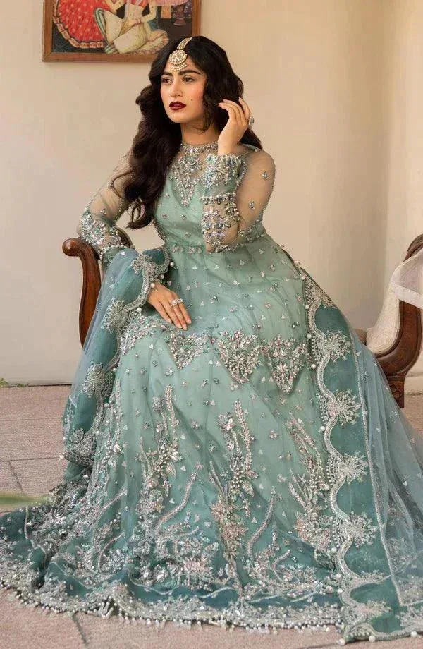 Eleshia Zarin Wedding Formals 23 Green Raw Silk – view 5 – Poshaq