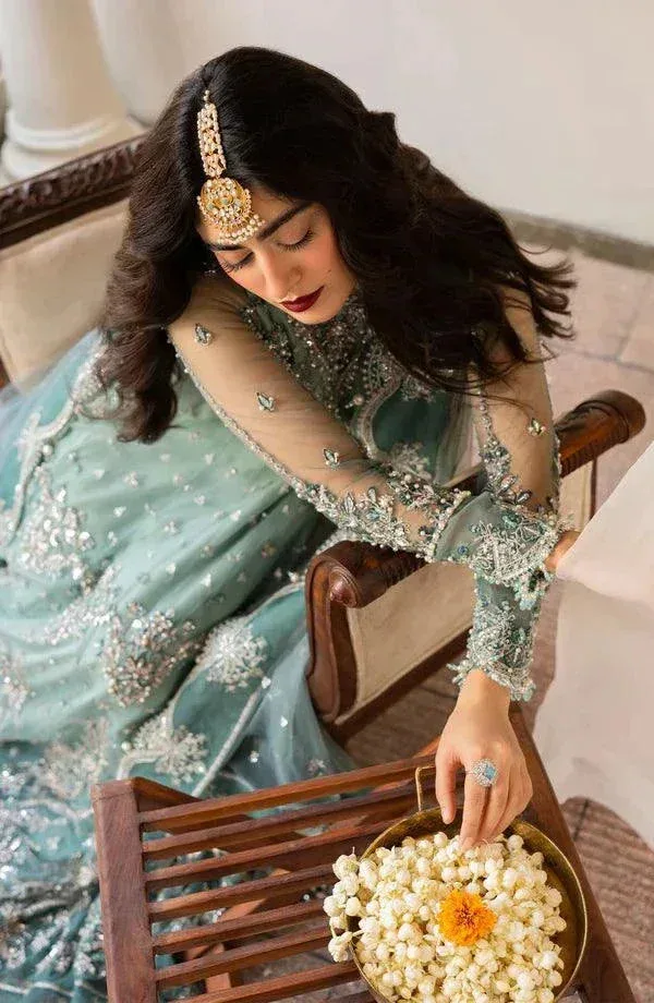 Eleshia Zarin Wedding Formals 23 Green Raw Silk – view 6 – Poshaq