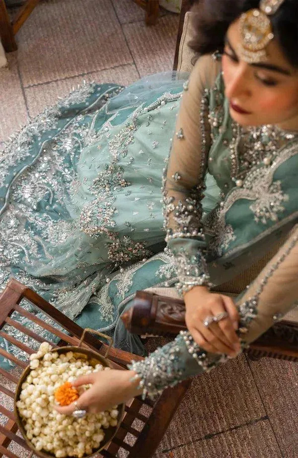 Eleshia Zarin Wedding Formals 23 Green Raw Silk – view 7 – Poshaq