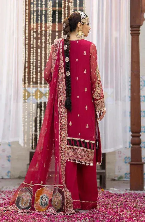 Eleshia Zarin Wedding Formals 23 Red Raw Silk – view 2 – Poshaq
