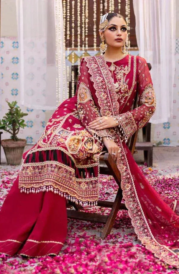 Eleshia Zarin Wedding Formals 23 Red Raw Silk – view 4 – Poshaq