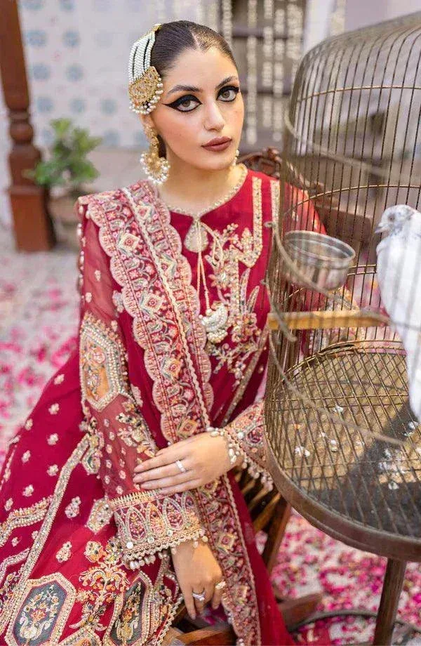 Eleshia Zarin Wedding Formals 23 Red Raw Silk – view 8 – Poshaq
