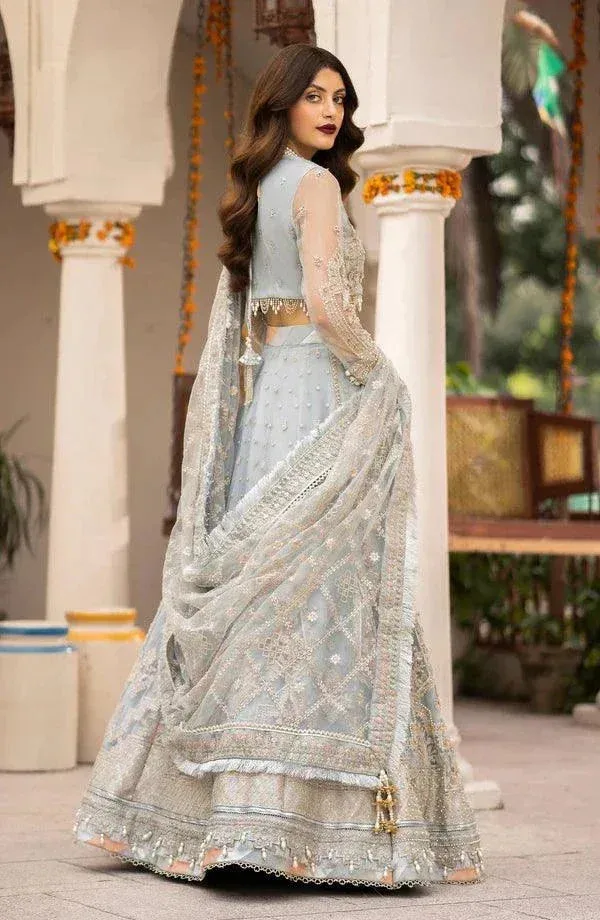 Eleshia Zarin Wedding Formals 23 Blue Raw Silk – view 3 – Poshaq