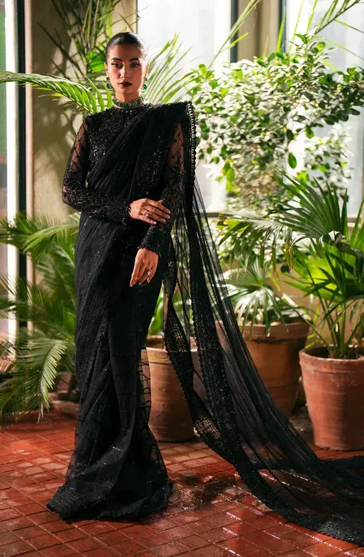 Eleshia Khatoon Wedding Formals Black Net – view 1 – Poshaq