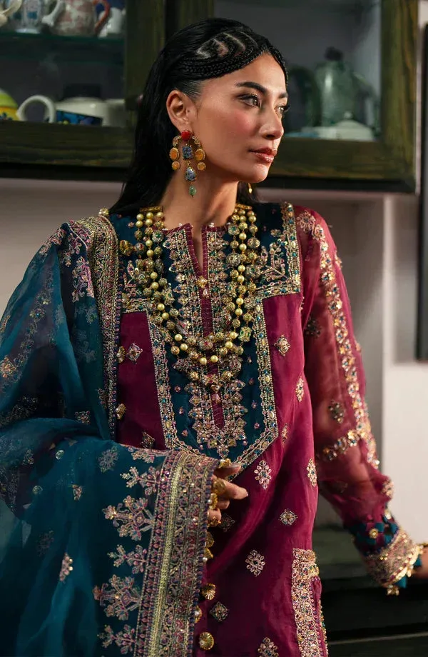 Eleshia Khatoon Wedding Formals Purple Raw Silk – view 6 – Poshaq