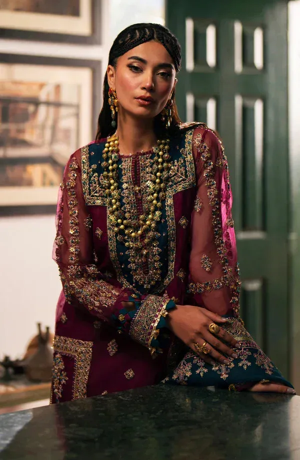 Eleshia Khatoon Wedding Formals Purple Raw Silk – view 8 – Poshaq