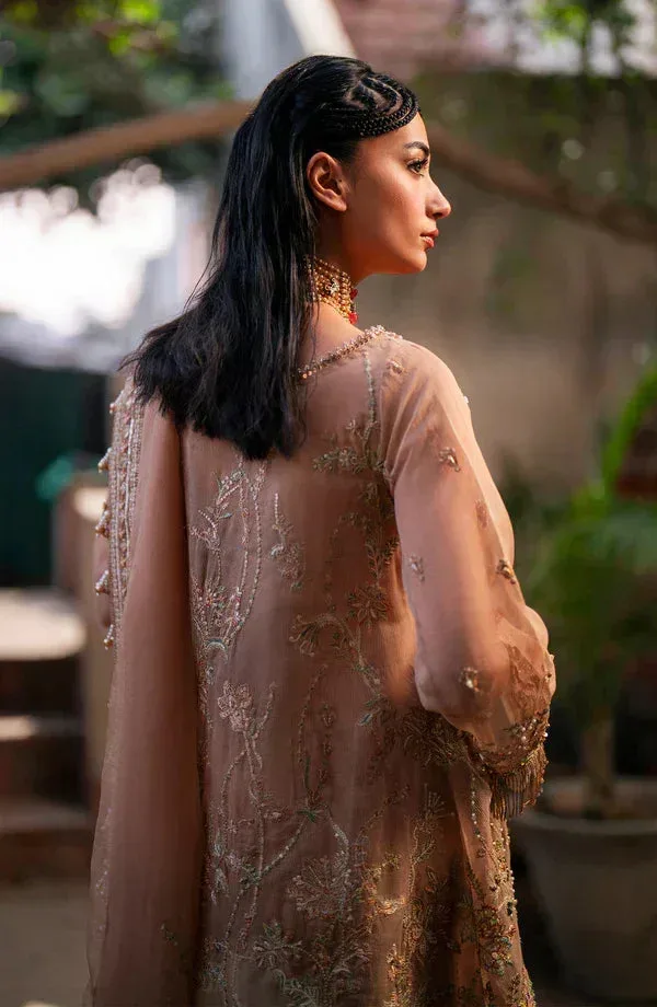 Eleshia Khatoon Wedding Formals Pink Raw Silk – view 3 – Poshaq