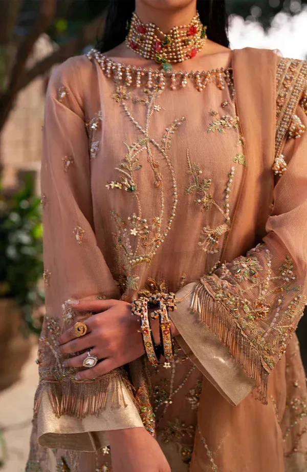 Eleshia Khatoon Wedding Formals Pink Raw Silk – view 5 – Poshaq