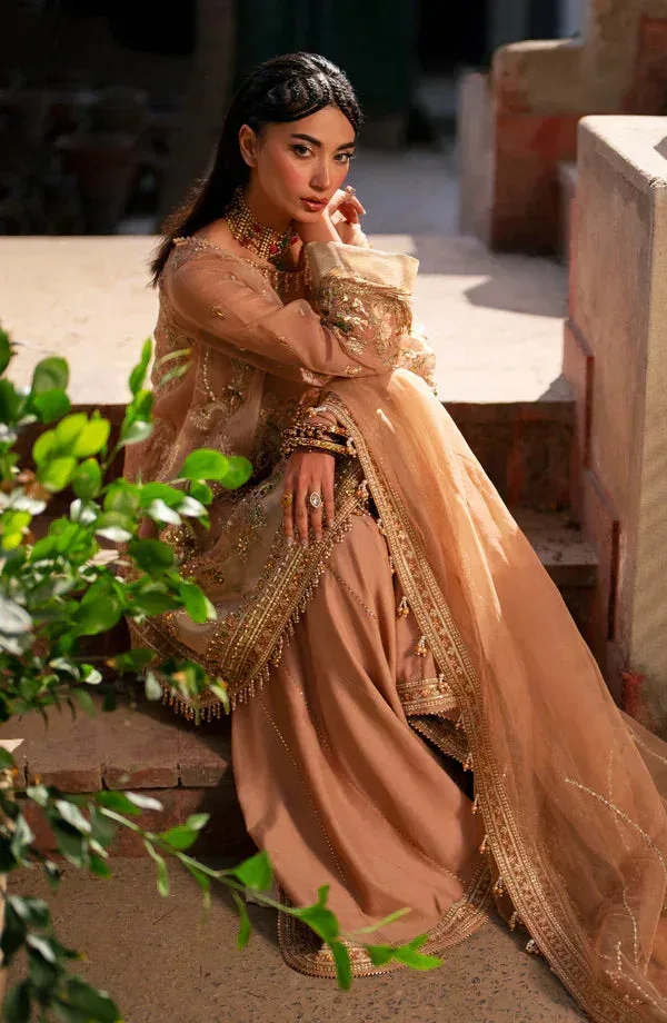 Eleshia Khatoon Wedding Formals Pink Raw Silk – view 7 – Poshaq