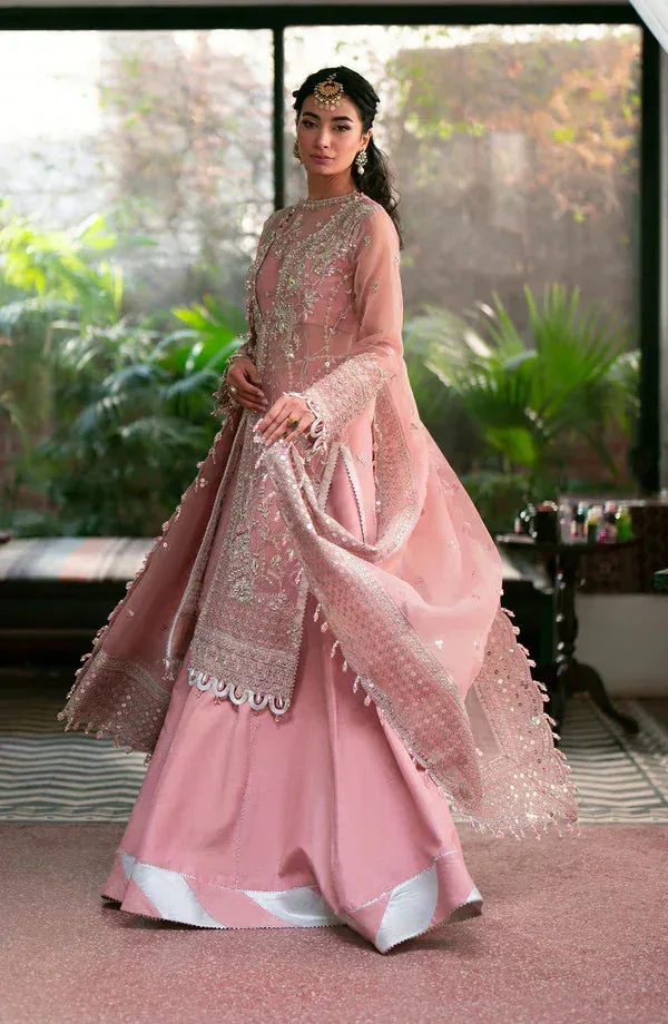 Eleshia Khatoon Wedding Formals Pink Raw Silk – view 3 – Poshaq