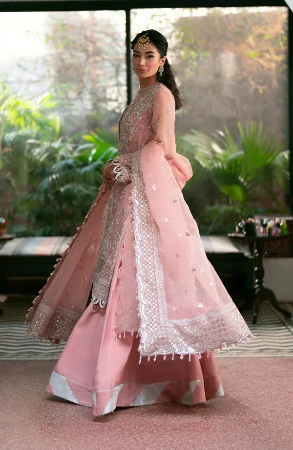 Eleshia Khatoon Wedding Formals Pink Raw Silk – view 4 – Poshaq