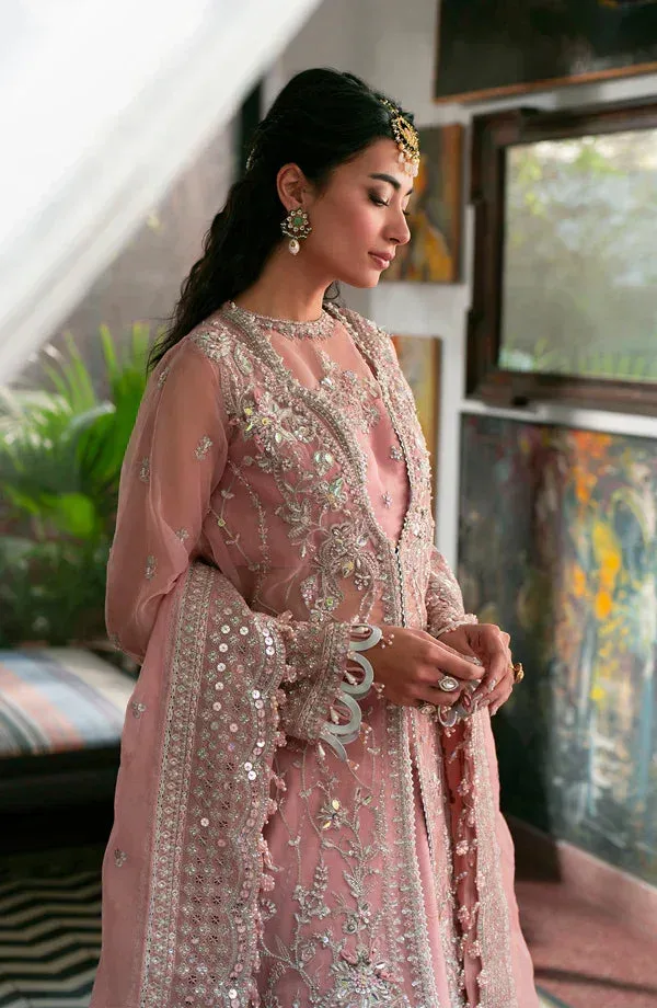 Eleshia Khatoon Wedding Formals Pink Raw Silk – view 5 – Poshaq