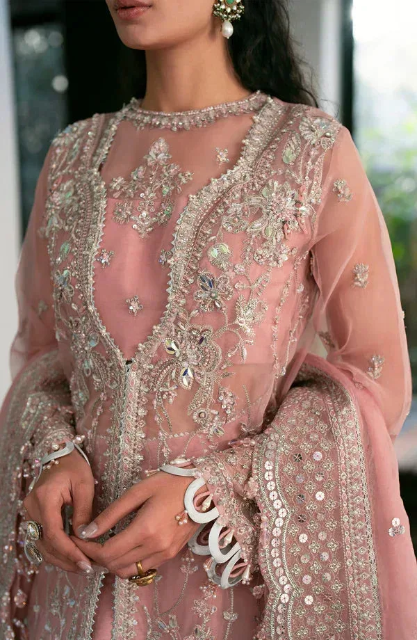 Eleshia Khatoon Wedding Formals Pink Raw Silk – view 7 – Poshaq