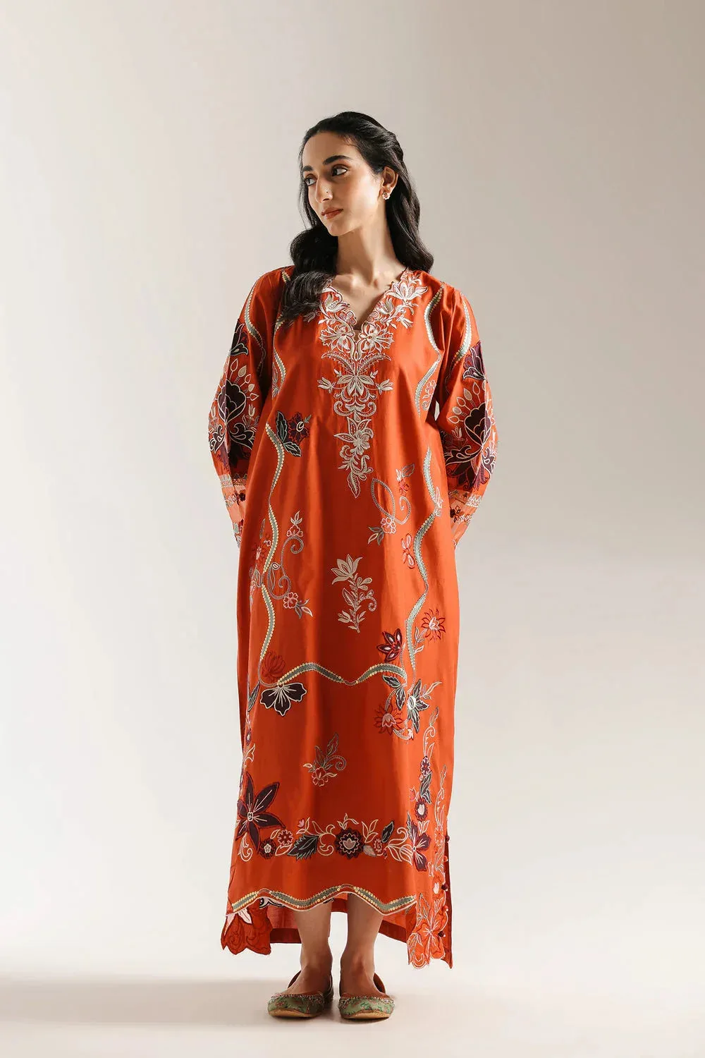 Ethnic Rozana Collection 25 Orange – view 3 – Poshaq