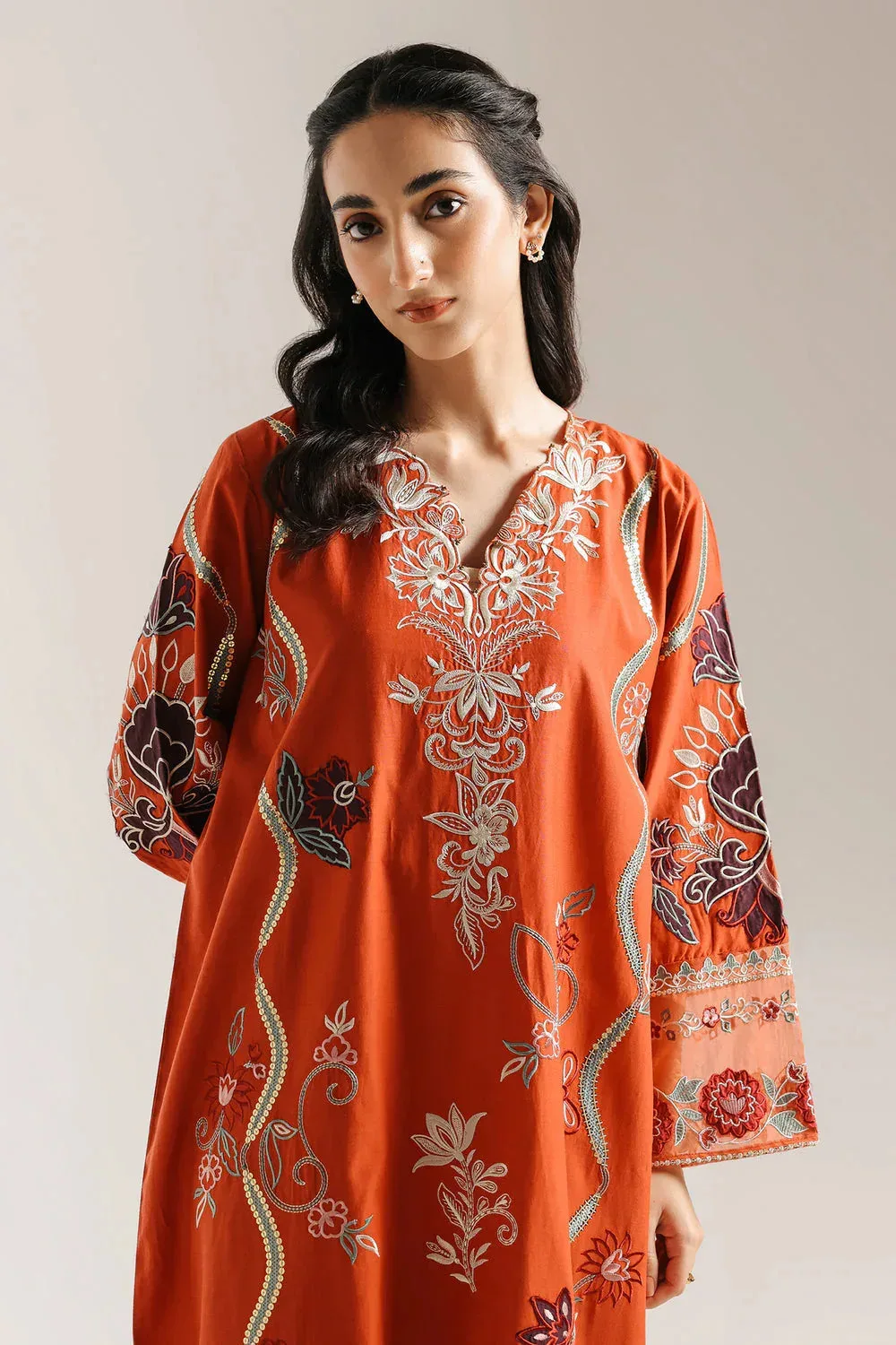 Ethnic Rozana Collection 25 Orange – view 4 – Poshaq
