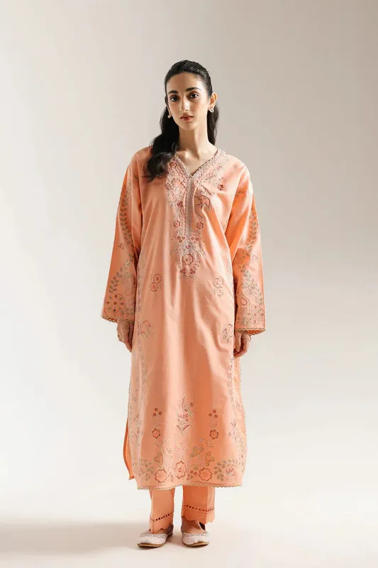 Ethnic Rozana Collection 25 Pale Peach – view 1 – Poshaq
