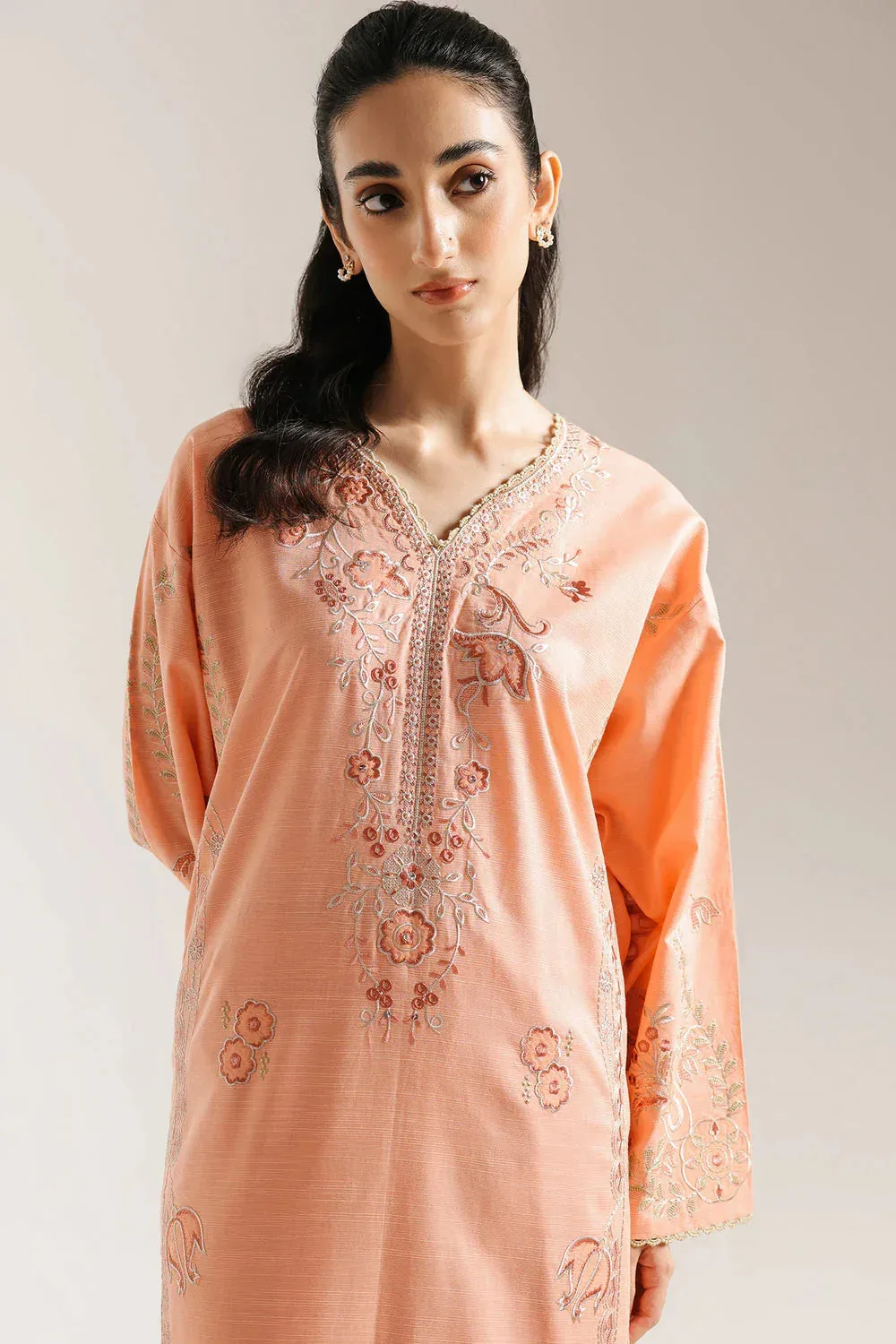 Ethnic Rozana Collection 25 Pale Peach – view 3 – Poshaq